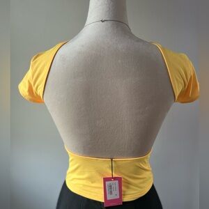 Edikted Open Back Yellow Top